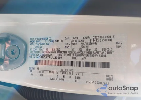 2023 Lincoln Corsair Reserve из США, поврежденный, VIN 5LMCJ2DA7PUL23997